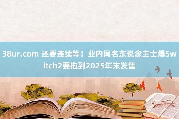 38ur.com 还要连续等！业内闻名东说念主士爆Switch2要拖到2025年末发售