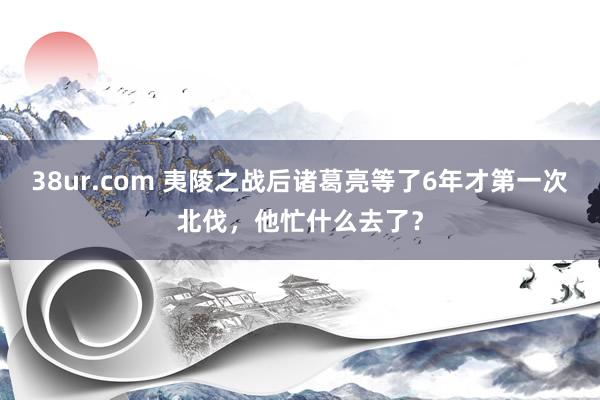 38ur.com 夷陵之战后诸葛亮等了6年才第一次北伐，他忙什么去了？