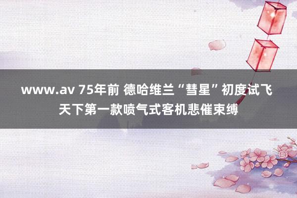 www.av 75年前 德哈维兰“彗星”初度试飞 天下第一款喷气式客机悲催束缚