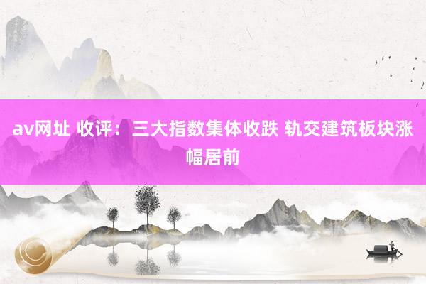 av网址 收评：三大指数集体收跌 轨交建筑板块涨幅居前