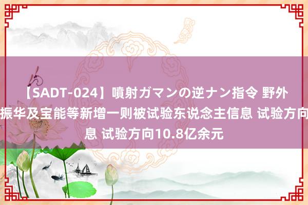 【SADT-024】噴射ガマンの逆ナン指令 野外浣腸悪戯 姚振华及宝能等新增一则被试验东说念主信息 试验方向10.8亿余元