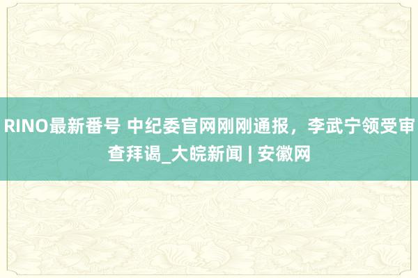 RINO最新番号 中纪委官网刚刚通报，李武宁领受审查拜谒_大皖新闻 | 安徽网