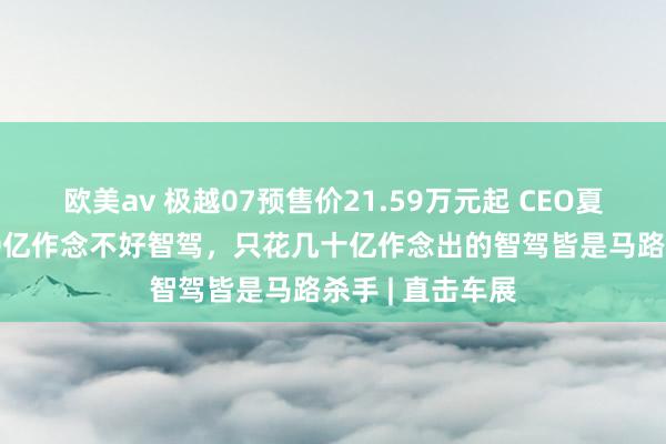 欧美av 极越07预售价21.59万元起 CEO夏一平：莫得500亿作念不好智驾，只花几十亿作念出的智驾皆是马路杀手 | 直击车展