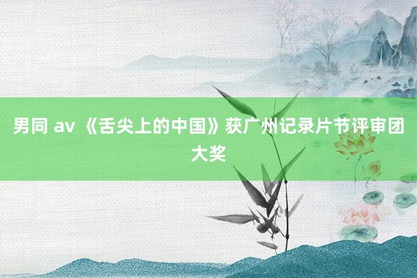 男同 av 《舌尖上的中国》获广州记录片节评审团大奖